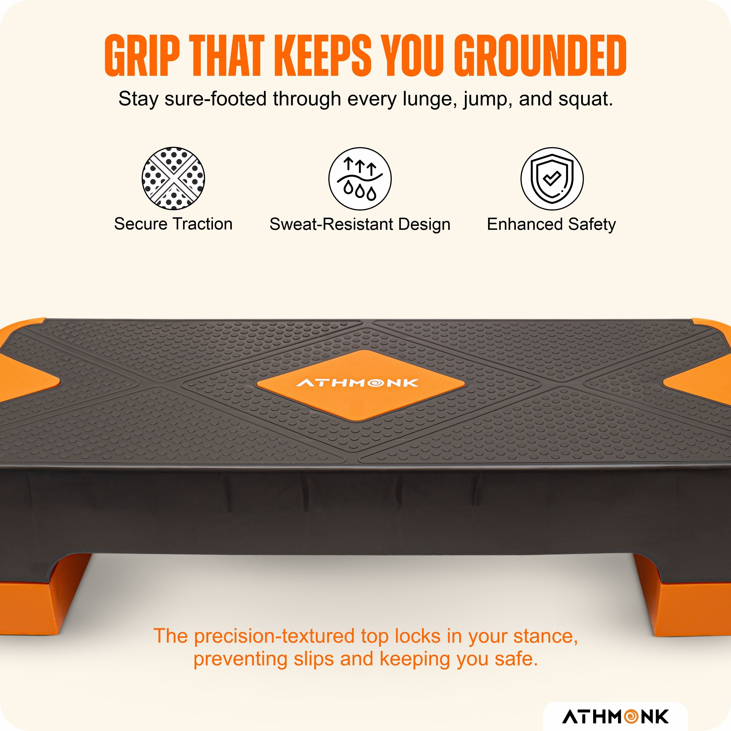 Athmonk Adjustable Aerobic Stepper Ultimate equipment Gym Stepper for Home Workout Enhance Stability, Flexibility, Strength & home Cardio exercise Aerobics Stepper for Women and Men Health Athmonk