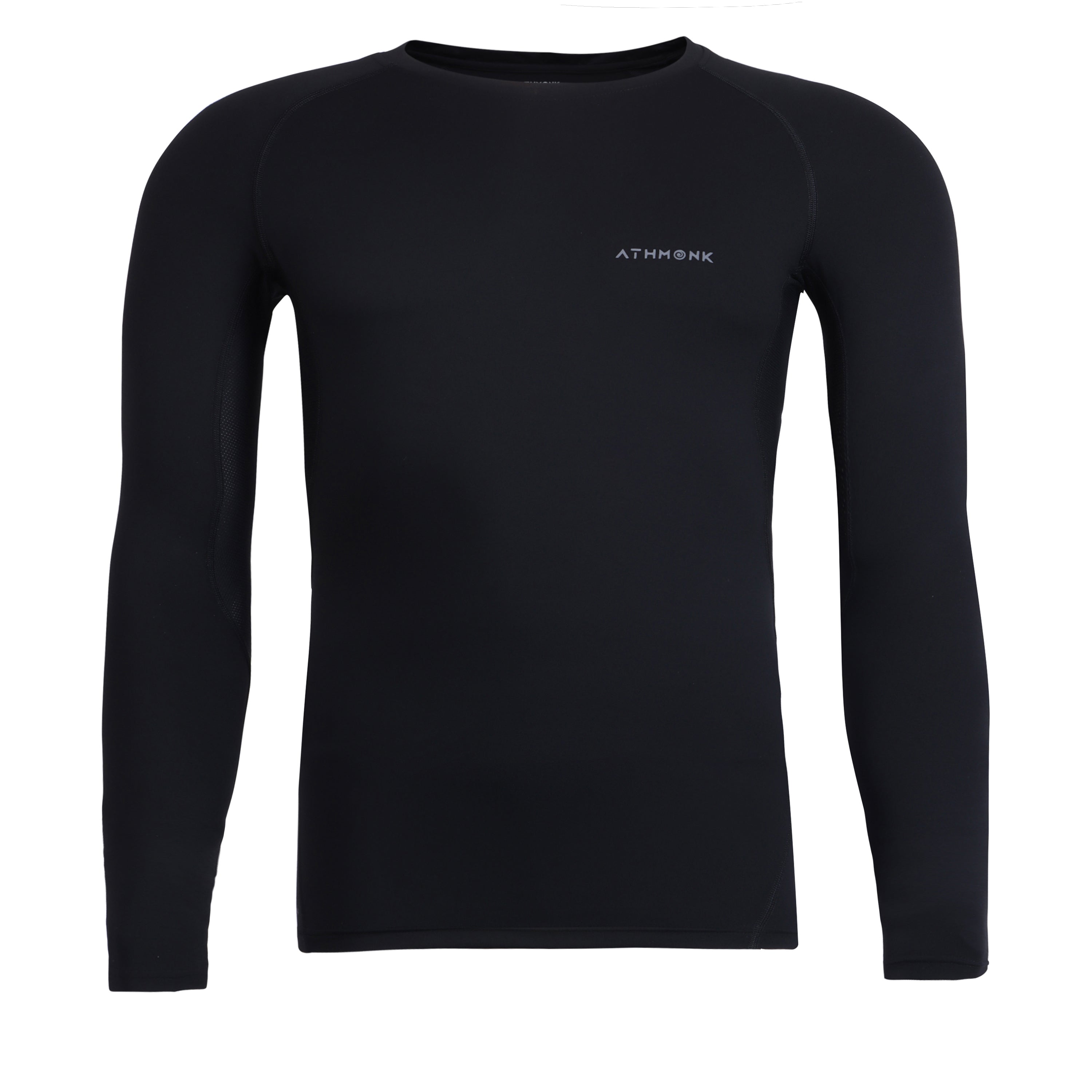 Athmonk Compression T-Shirt Vest Upper Body Shaper for Men Boys Branded - 4-Way Stretch Lycra Fabric - Workout Gym Cricket Running Football Sports Training - Keep Dry Tight Skin Fit - Round Neck