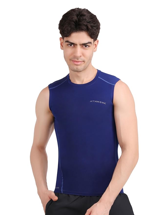 Athmonk Compression Vest Tank Body Shaper Without Sleeve for Men