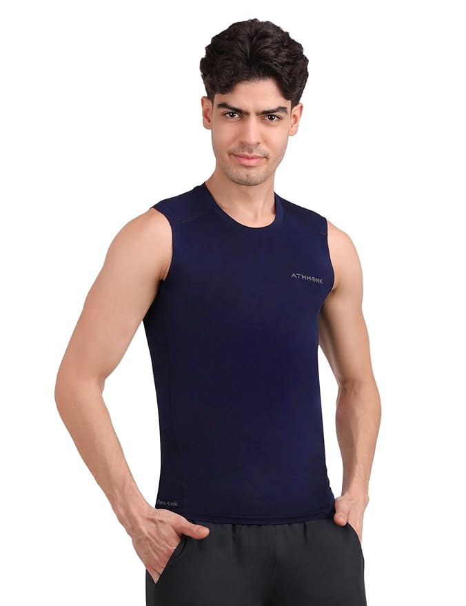 Athmonk Compression Vest Tank Body Shaper Without Sleeve for Men