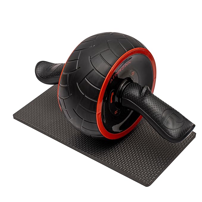 Athmonk Abs Wheel Exerciser Home Gym Equipment For Men Women - Plank Exercise Ab Roller Automatic Rebound
