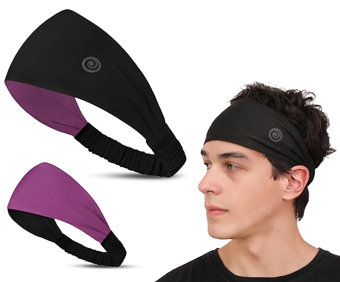 Athmonk Lycra Multipurpose Reversible Headband For Men Women