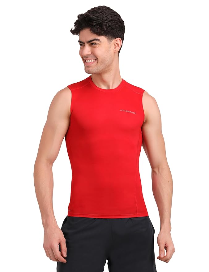 Athmonk Compression Vest Tank Body Shaper Without Sleeve for Men
