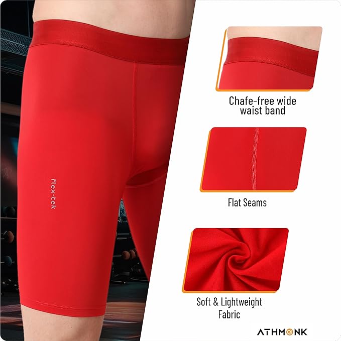 Athmonk 4-Way Lycra Compression Shorts for Men
