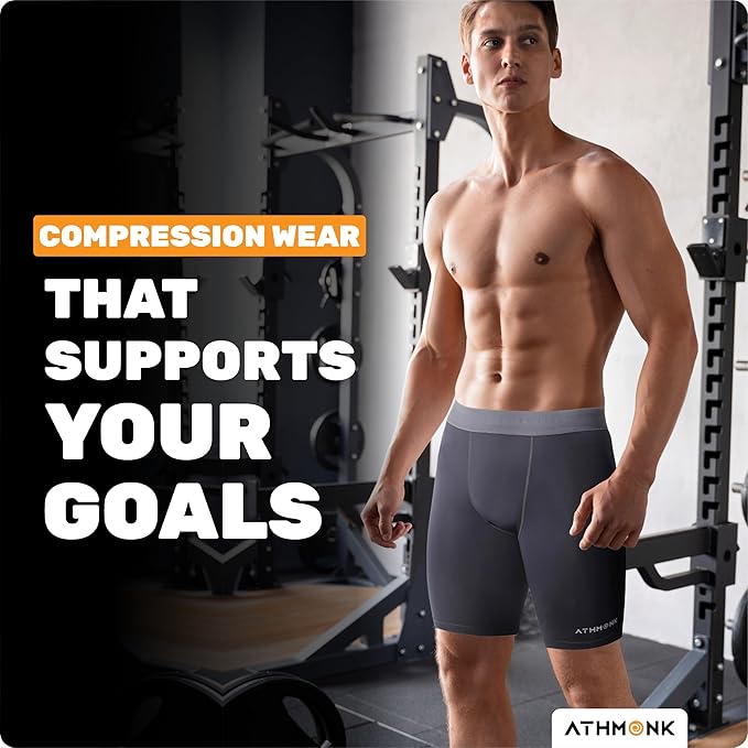 Athmonk 4-Way Lycra Compression Shorts for Men