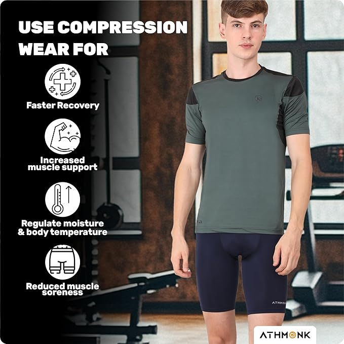 Athmonk 4-Way Lycra Compression Shorts for Men