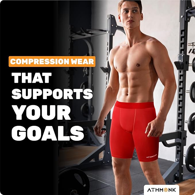 Athmonk 4-Way Lycra Compression Shorts for Men