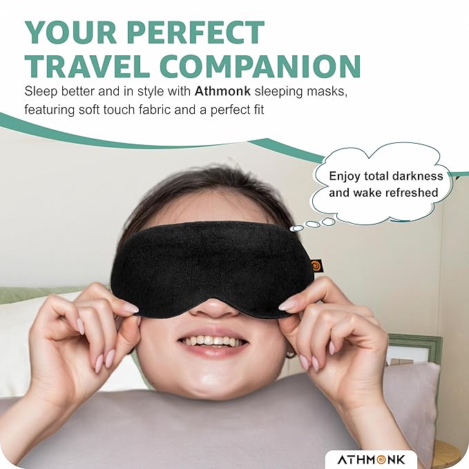 Athmonk Luxury Velvet Sleeping Eye Mask Blind Fold