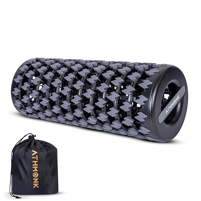 Athmonk Expandable Massage Roller - Foam Roller For Exercise & Physiotherapy - Back Massager Roller - Portable 3D Massager Roller for Body with Compact ABS Structure - 200 kg Weight Capacity - 35cm