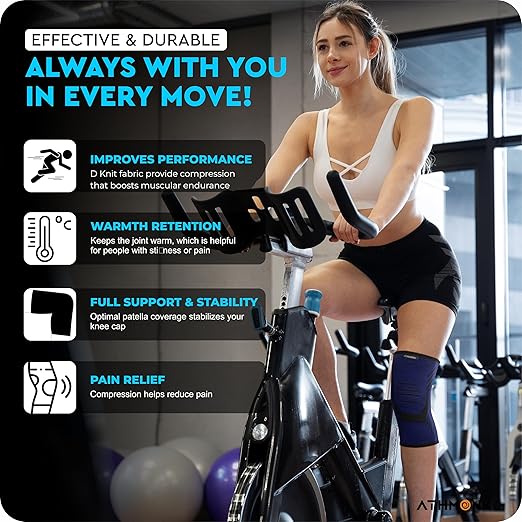 Athmonk 3D Knit Compression Knee Caps For Women & Men