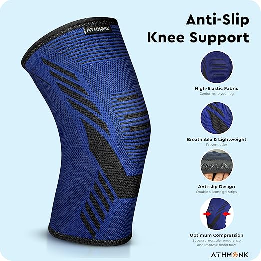 Athmonk 3D Knit Compression Knee Caps For Women & Men