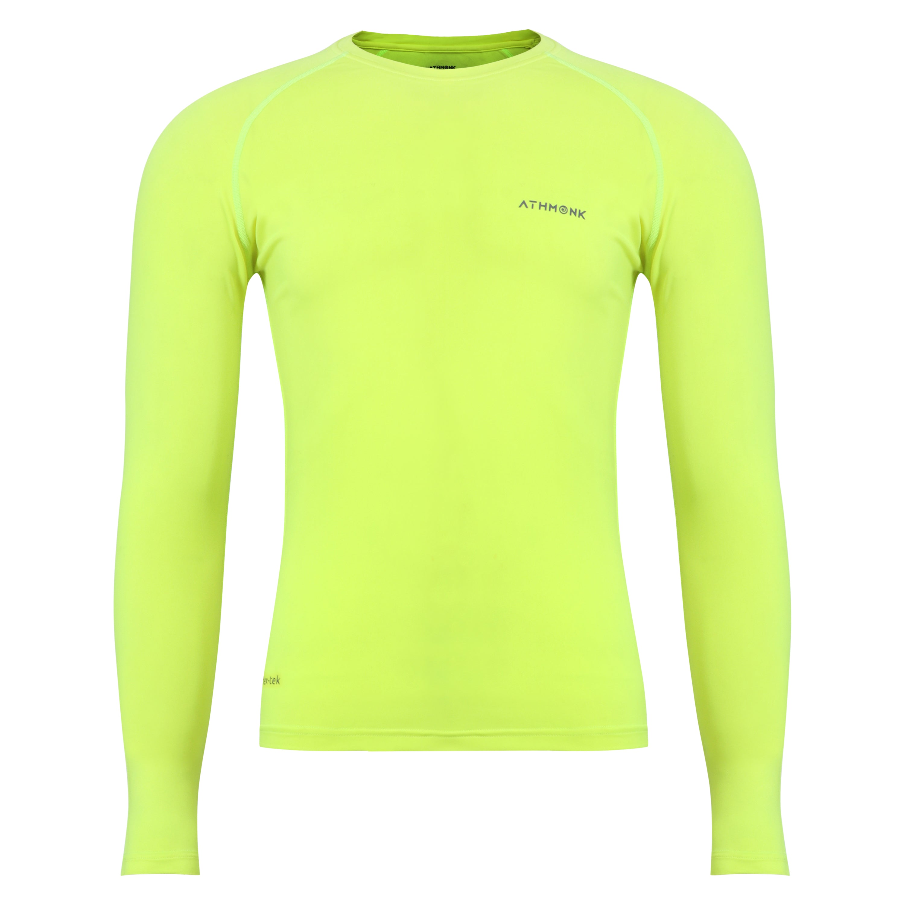 Athmonk Compression T-Shirt Vest Upper Body Shaper for Men Boys Branded - 4-Way Stretch Lycra Fabric - Workout Gym Cricket Running Football Sports Training - Keep Dry Tight Skin Fit - Round Neck