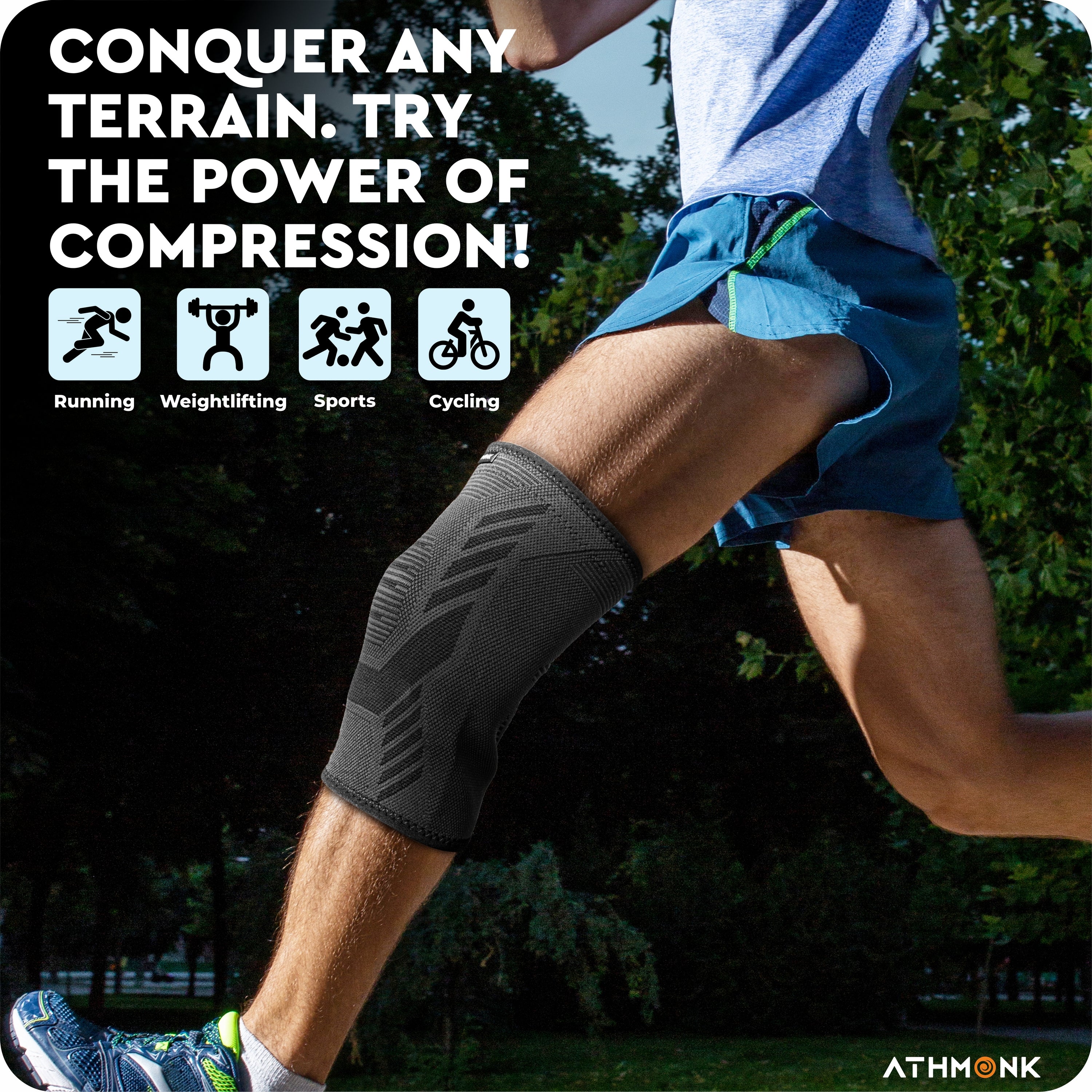Athmonk 3D Knit Compression Knee Caps For Women & Men