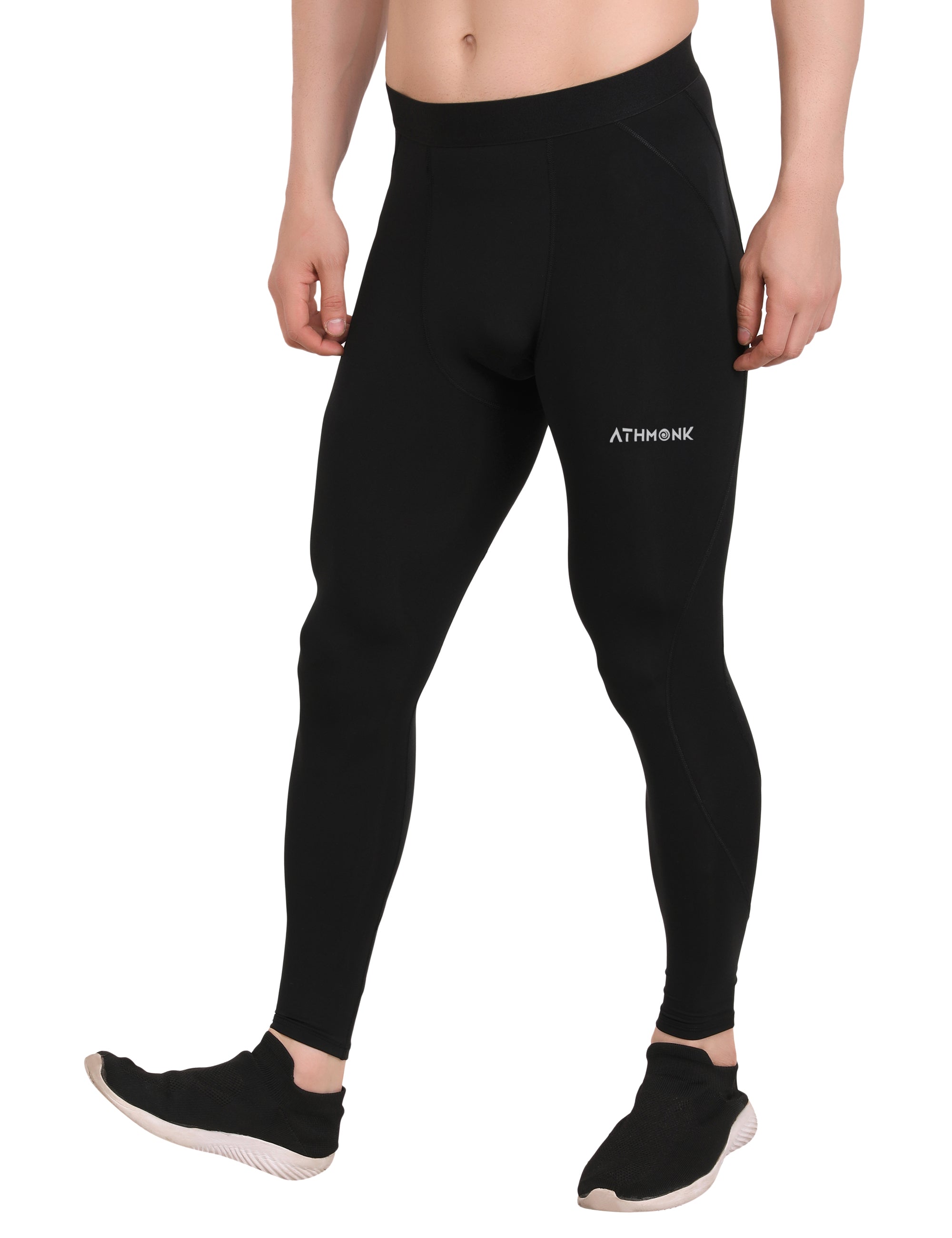 Athmonk Compression Nylon Lycra Lower Leggings Tights Yoga Pants for Men