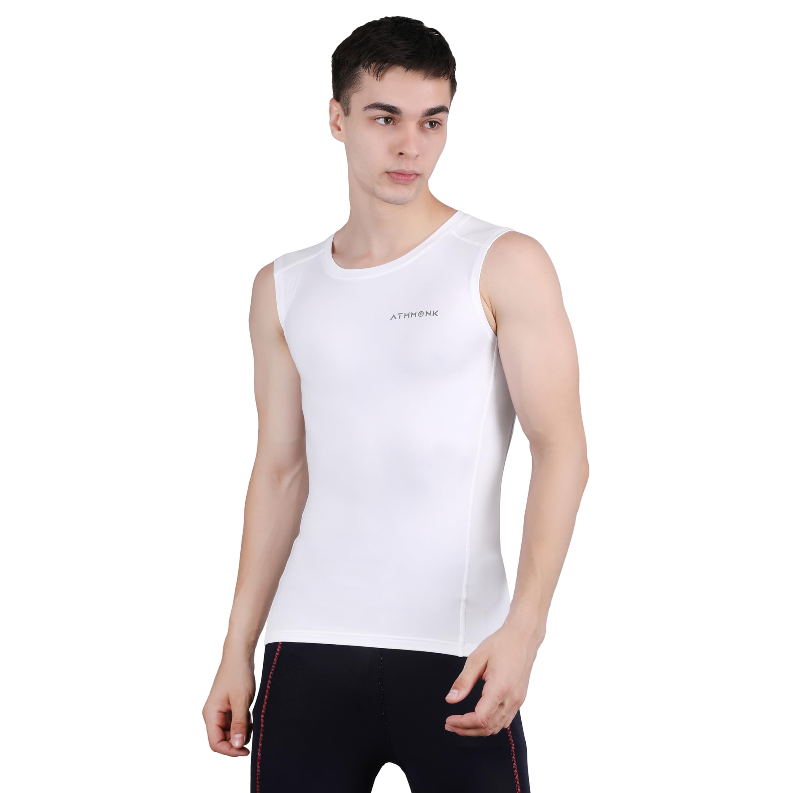 Athmonk Compression Vest Tank Body Shaper Without Sleeve for Men